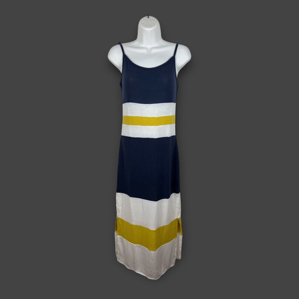 Anthropologie Ella Mara Marietta Maxi Tank Dress Soft‎ Blue Yellow White Small